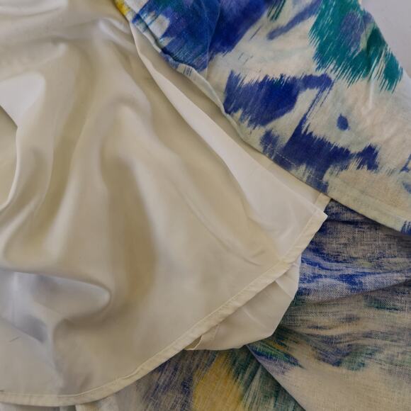 Donna Morgan Watercolor Maxi Dress 6 Long Sleeve Spring Wedding, Shower Easter - Picture 4 of 6